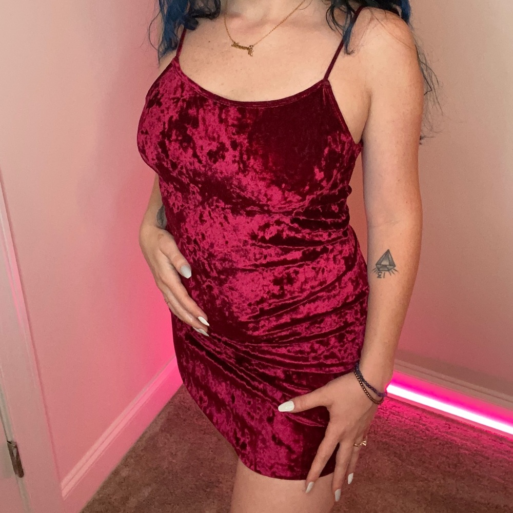 Velvet Magenta Velvet Dress